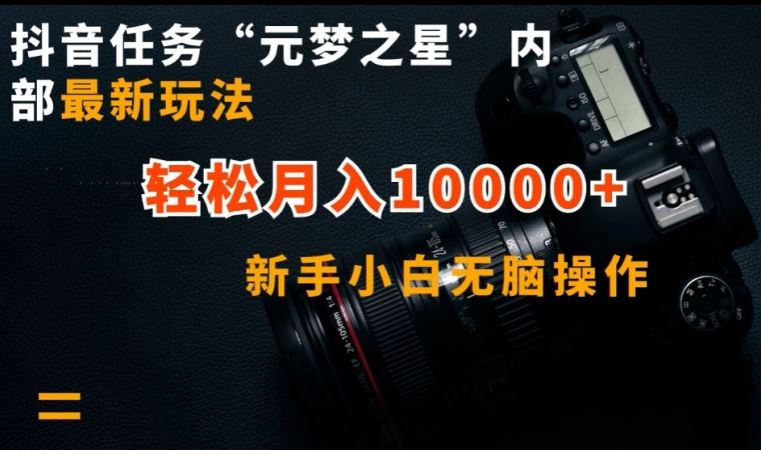 抖音任务“元梦之星”内部最新玩法,新手小白无脑操作,轻松月入10000+【揭秘】-来友网创