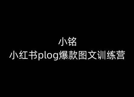 小铭-小红书plog爆款图文训练营,教你从0-1做小红书-来友网创
