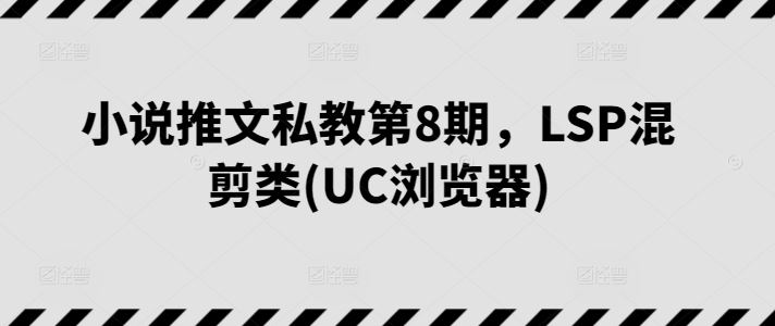 小说推文私教第8期,LSP混剪类(UC浏览器)-来友网创