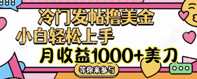 冷门发帖撸美金项目,月收益1000+美金,简单无脑,干就完了【揭秘】-来友网创