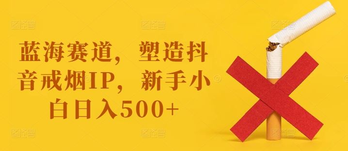 蓝海赛道,塑造抖音戒烟IP,新手小白日入500+【揭秘】-来友网创