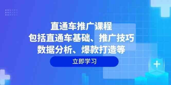 直通车推广课程:包括直通车基础、推广技巧、数据分析、爆款打造等-来友网创