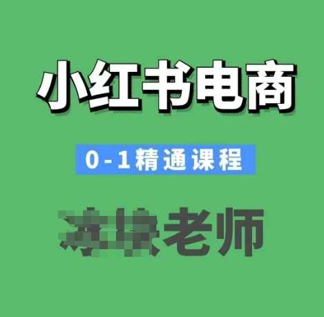 小红书电商0-1精通课程,小红书开店必学课程-来友网创
