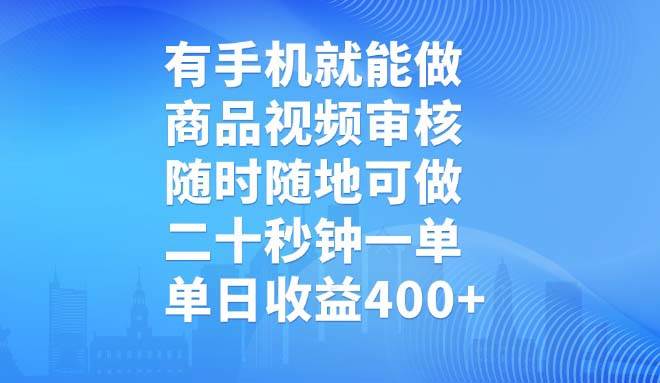 (14446期)有手机就能做,商品视频审核,随时随地可做,二十秒钟一单,单日收益400+-来友网创
