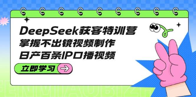 DeepSeek获客特训营:掌握不出镜视频制作,日产百条IP口播视频-来友网创