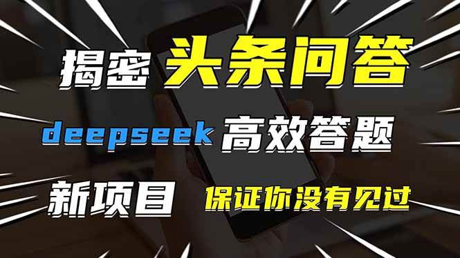 (14480期)头条问答,刚出的新玩法!保证你没见过!用DeepSeek去高效答题,一个账…-来友网创