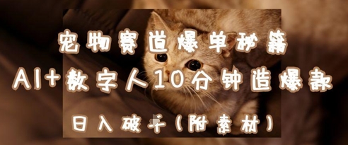 宠物赛道爆单秘籍:AI+数字人10分钟造爆款,日入1k-来友网创