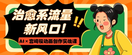 治愈系流量新风口,AI+宫崎骏动画创作实战课,从0到1打造爆款视频-来友网创