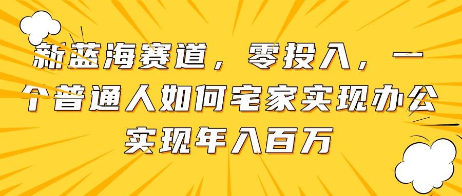 (14700期)新蓝海赛道,零投入,一个普通人如何宅家办公实现年入百万-来友网创