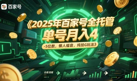 2025年百家号全托管,单号月入4-5位数,懒人福音,纯挂G玩法【揭秘】-来友网创