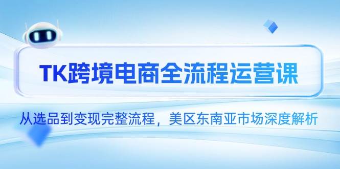 (14929期)TK跨境电商全流程运营课,从选品到变现完整流程,美区东南亚市场深度解析-来友网创