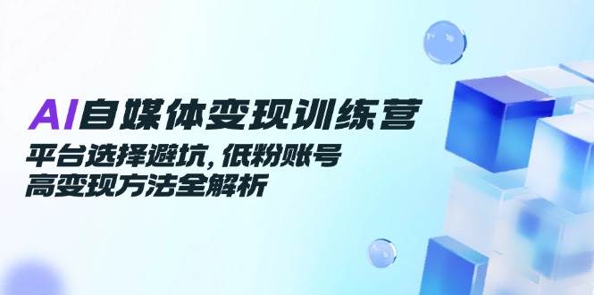 AI自媒体变现训练营,平台选择避坑,低粉账号高变现方法全解析-来友网创