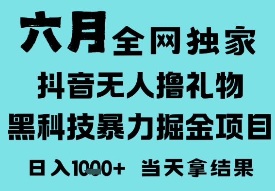 25年6月高爆抖音无人直播最新撸音浪掘金项目,门槛低小白可做,无脑日入1k,可矩阵放大【揭秘】-来友网创