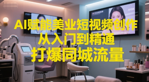 AI赋能美业短视频创作,从入门到精通,打爆同城流量,超级AI工具短视频实操落地-来友网创