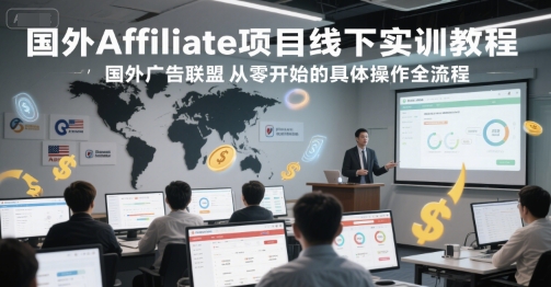 国外Affiliate项目线下实训教程,国外广告联盟从零开始的具体操作全流程-来友网创