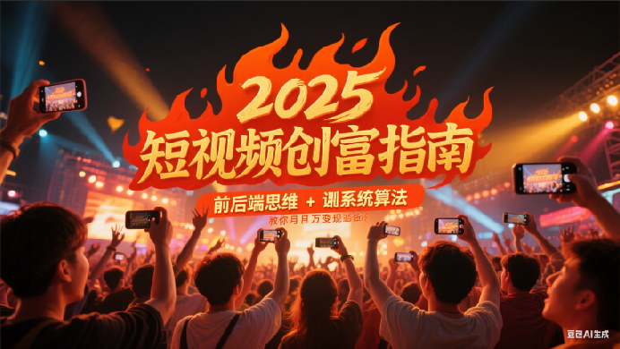 2025短视频创富指南,前后端思维 + 系统算法,教你月入过万变现路径-来友网创