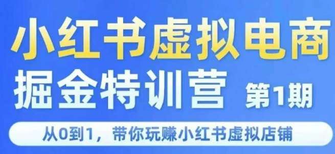 小红书虚拟电商掘金特训营第1期,从0到1,带你玩转小红书虚拟店铺-来友网创