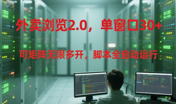 外卖浏览2.0,单窗口30+可矩阵无限多开,脚本全自动运行【揭秘】-来友网创