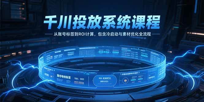 (15263期)千川投放系统课程,从账号标签到ROI计算,包含冷启动与素材优化全流程-来友网创