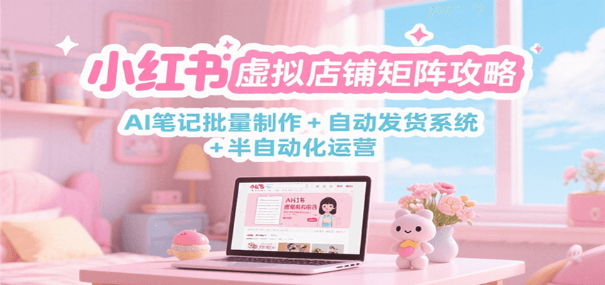 小红书虚拟店铺矩阵攻略:AI笔记批量制作 + 自动发货系统 + 半自动化运营-来友网创