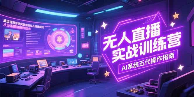 (15315期)无人直播实操训练营,从设备搭建到话术,AI系统五代操作指南(7月更新)-来友网创