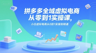 拼多多全域虚拟电商从零到1实操课,小白虚拟电商从0到1实操到精通-来友网创
