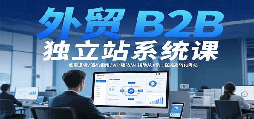 外贸B2B独立站系统课:底层逻辑/避坑指南/WP建站/AI辅助从0到1搭建高转化网站-来友网创