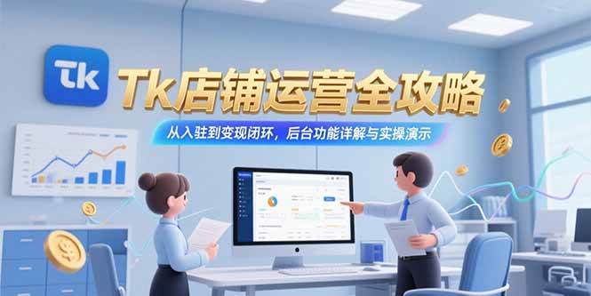 (15345期)Tk店铺运营全攻略,从入驻到变现闭环,后台功能详解与实操演示-来友网创