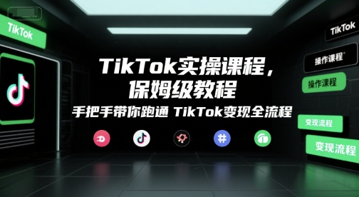 TikTok实操课程,保姆级教程,手把手带你跑通TikTok变现全流程-来友网创
