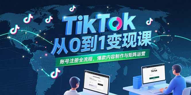 (15346期)TikTok从0到1变现课,账号注册全流程,爆款内容制作与矩阵运营-来友网创