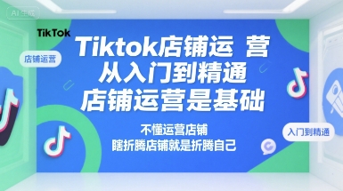 Tiktok店铺运营从入门到精通,店铺运营是基础,不懂运营店铺,瞎折腾店铺就是折腾自己-来友网创