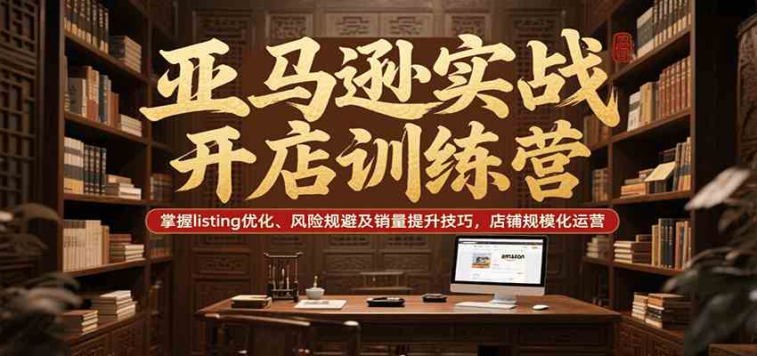 亚马逊实战开店训练营,掌握listing优化、风险规避及销量提升技巧,店铺规模化运营-来友网创