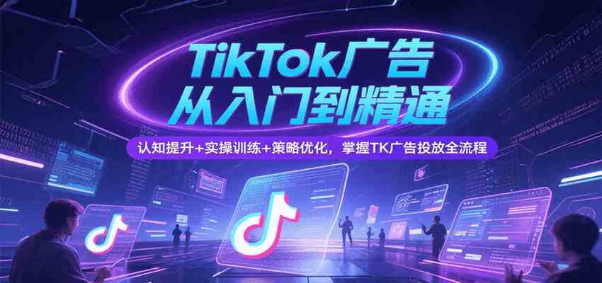TikTok广告从入门到精通,认知提升+实操训练+策略优化,掌握TK广告投放全流程-来友网创