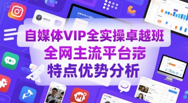 自媒体VIP全实操卓越班,全网主流平台特点优势分析-来友网创
