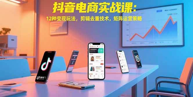 (15478期)抖音电商实战课:12种变现玩法,剪辑去重技术,矩阵运营策略-来友网创