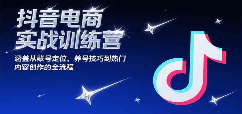 抖音电商实战训练营,涵盖从账号定位、养号技巧到热门内容创作的全流程-来友网创