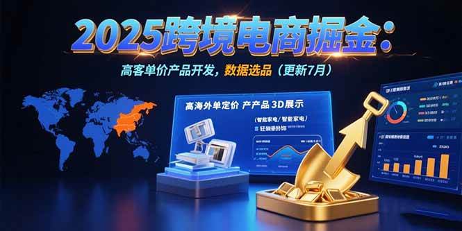 (15512期)2025跨境电商掘金:蓝海市场定位,高客单价产品开发,数据选品(更新7月)-来友网创