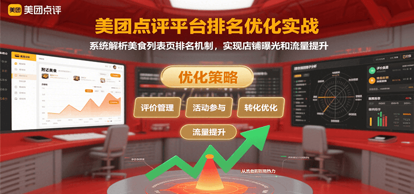 美团点评平台排名优化实战,系统解析美食列表页排名机制,实现店铺曝光和流量提升-来友网创