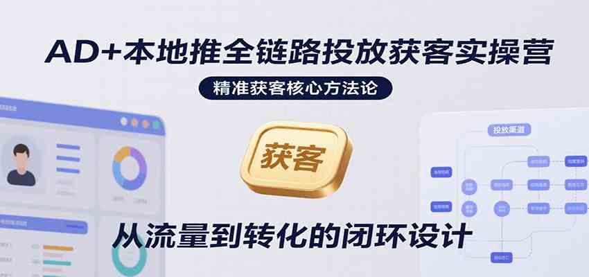 AD+本地推全链路投放获客实操营,快速掌握精准获客技巧,当天投放当天转化高效营销-来友网创