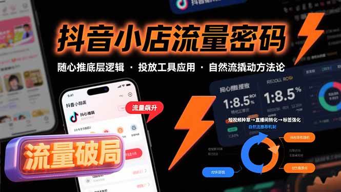 (15680期)抖音小店流量密码,随心推底层逻辑,投放工具应用,自然流撬动核心方法论-来友网创