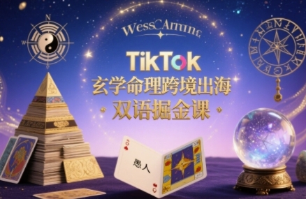 TikTok玄学命理跨境出海双语掘金课,手把手教你用命理知识精准直击海外用户痛点-来友网创