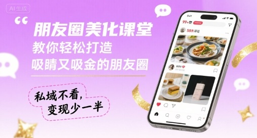 朋友圈美化课堂,教你轻松打造,吸睛又吸金的朋友圈,私域不看,变现少一半-来友网创