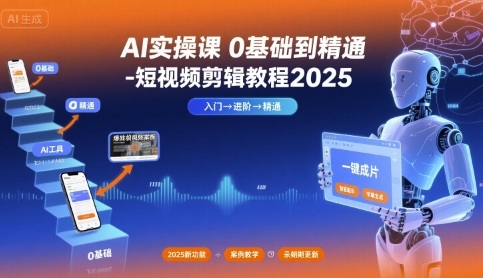 AI实操课0基础到精通-短视频剪辑教程2025-来友网创