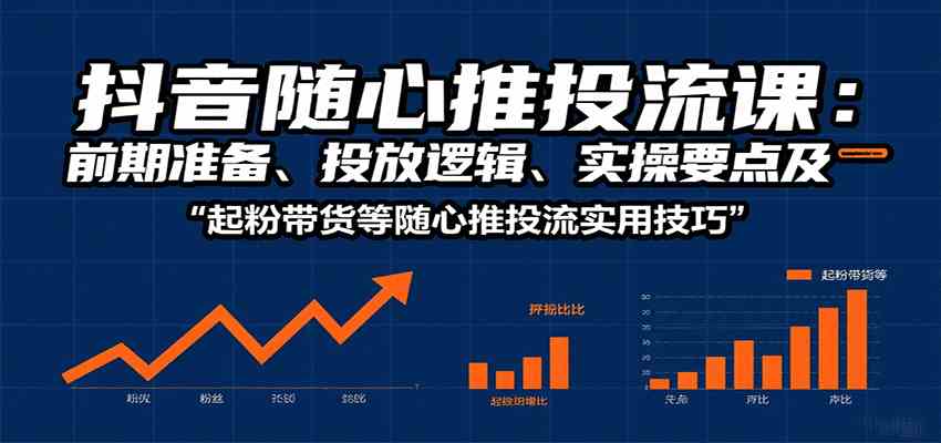 抖音随心推投流课:前期准备、投放逻辑、实操要点及起粉带货等随心推投流实用技巧-来友网创