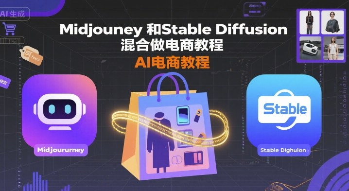 Midjourney和Stable Diffusion混合做电商教程-ai电商教程-来友网创