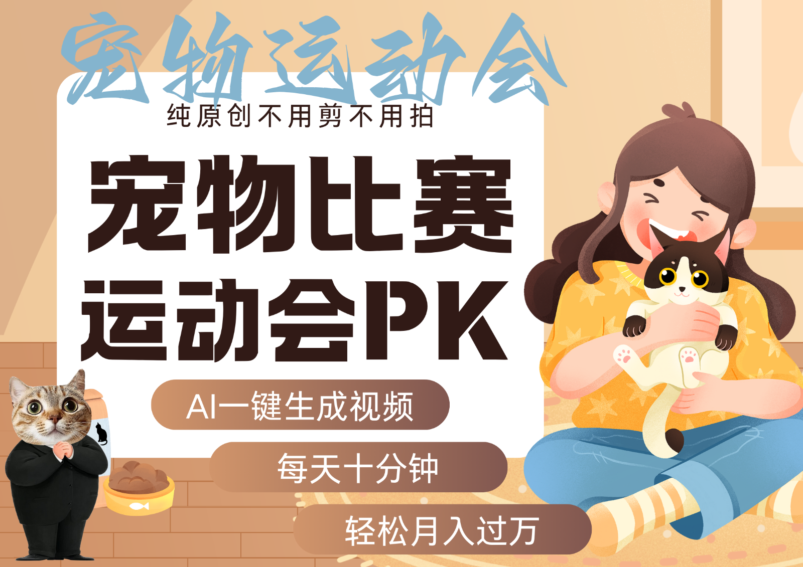 AI萌宠运动员跳水 射击 篮球 足球比赛 每天十分钟 附详细提示词文案库 代替做…-来友网创