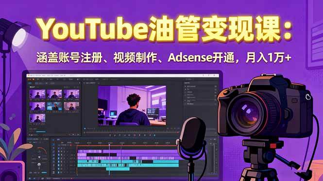 (15987期)2025YouTube油管变现课:涵盖账号注册、视频制作、Adsense开通,月入1万+-来友网创