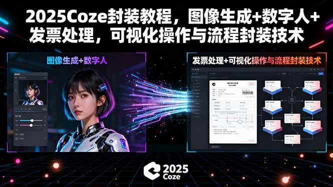 (15980期)2025Coze封装教程,图像生成+数字人+发票处理,可视化操作与流程封装技术-来友网创