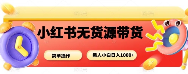 小红书无货源带货项目,简单无脑,新人小白日入多张-来友网创