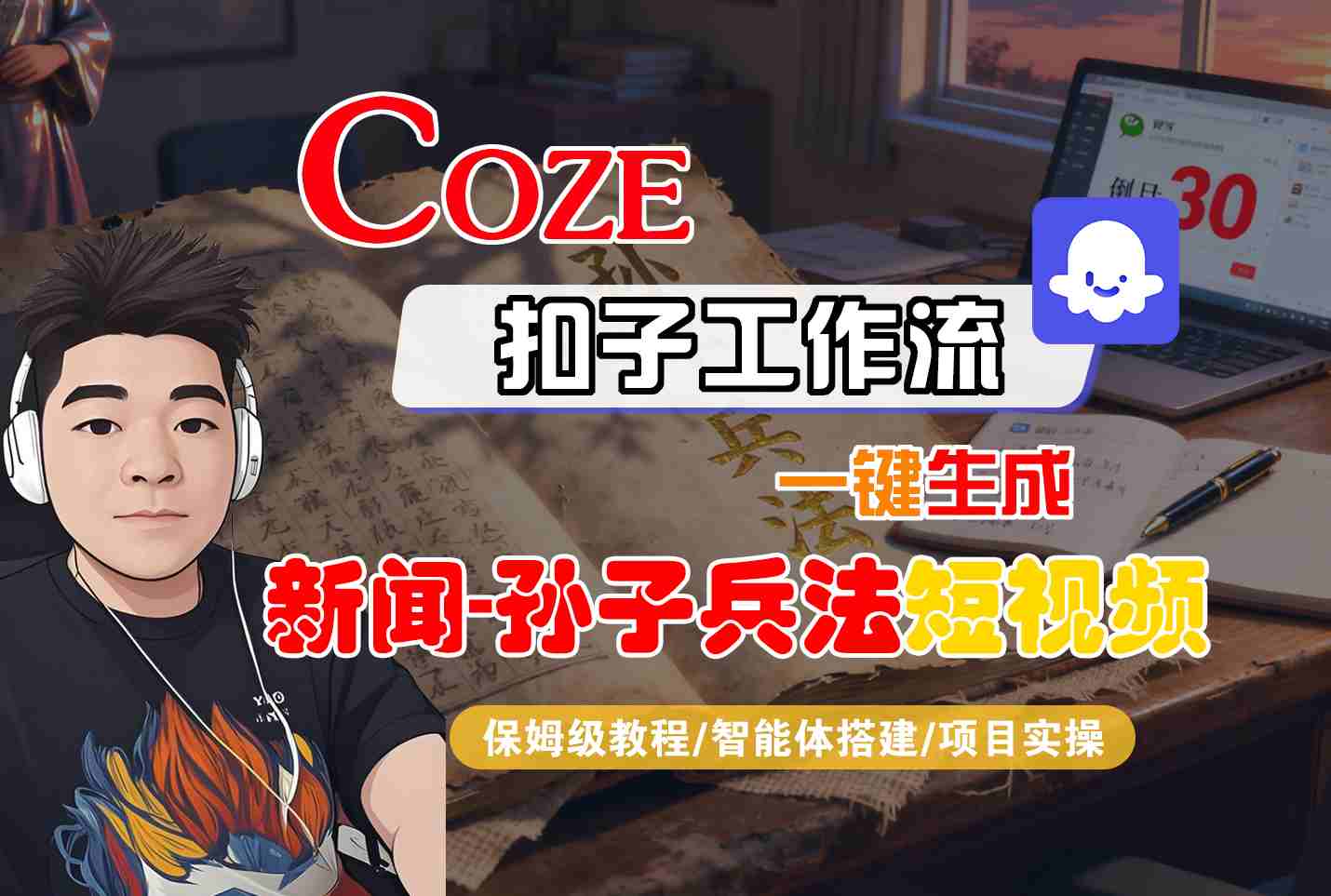 Coze扣子智能体工作流一键生成“新闻-孙子兵法“短视频,全流程保姆级教学-来友网创